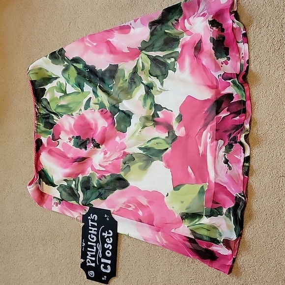 connected apparel Dresses & Skirts - Connected Apparel Floral Skirt Small Pink Green